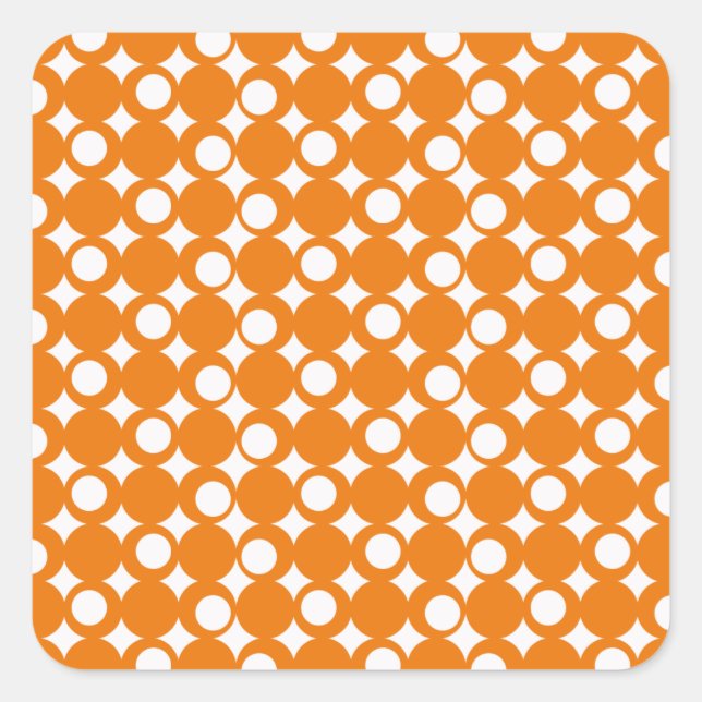 Orange Mod Ball Design @ Emporio Moffa Quadratischer Aufkleber (Vorderseite)