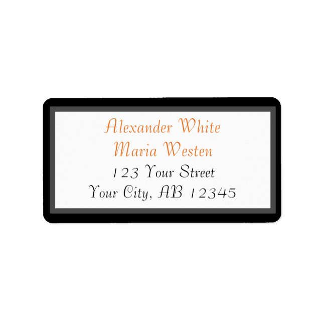 Orange Modern Address Labels Adressaufkleber (Vorne)