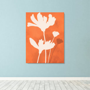 Orange Modern Artistic Floral Nature Wohngestaltun Leinwanddruck