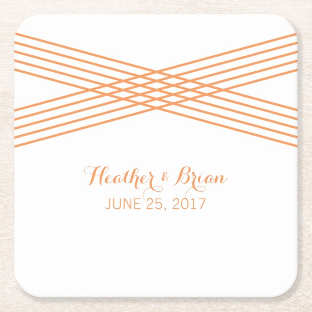 Orange Modern Deko Paper Untersetzer (Vorderseite)