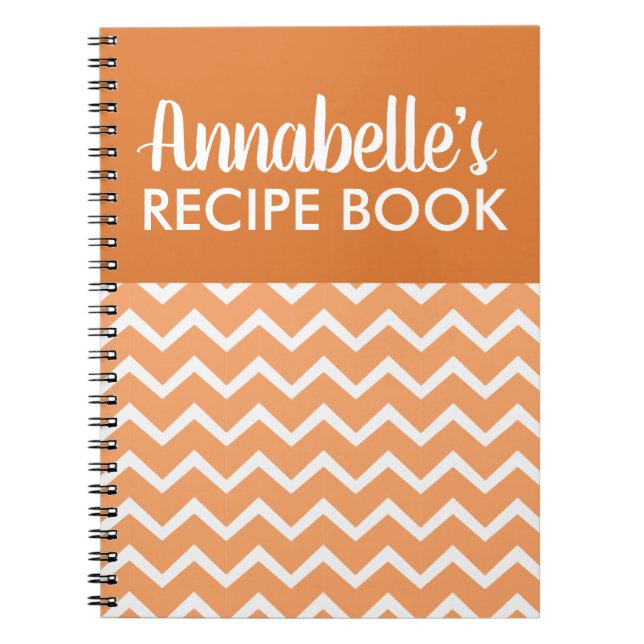 Orange Modern Family Cooking Rezeptbuch Notizblock (Vorderseite)