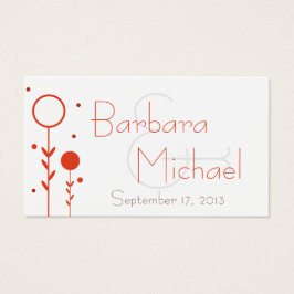 Orange Modern Floral Dot Simple Gastgeschenk Hochz