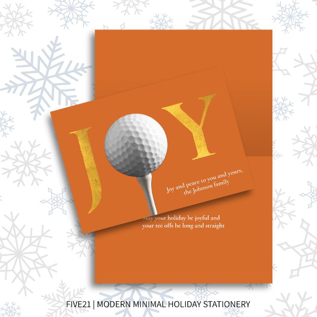 Orange Modern Golf Joy & Peace Falten Weihnachten (Von Creator hochgeladen)