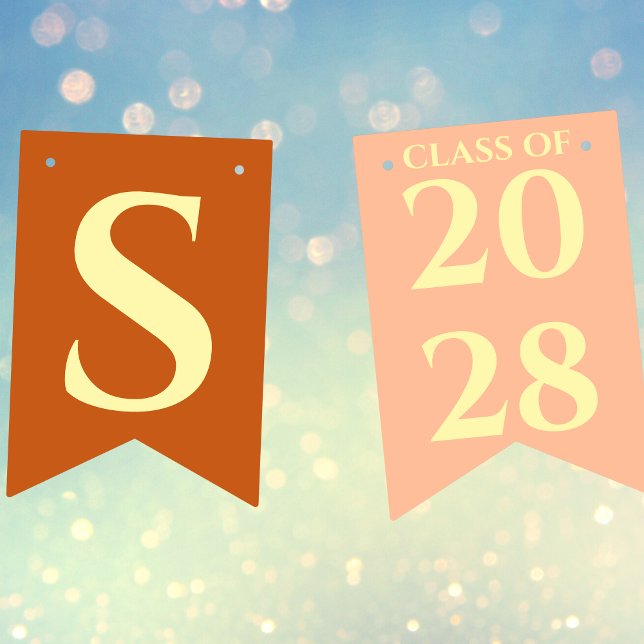 Orange Modern Graduation Party Congratulations Wimpelkette (Von Creator hochgeladen)