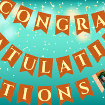 Orange Modern Graduation Photo Congratulations