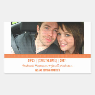 Orange Modern Photo Enregistrer les Stickers Date