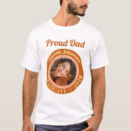 Orange Modern Photo Proud Dad Graduation T-Shirt