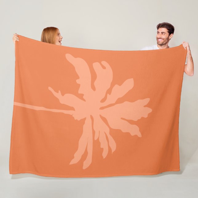 Orange Modern Summer Tropical Palm Tree Fleecedecke (Beispiel)