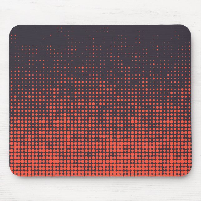 Orange, modern, urban halftone dots pattern design mousepad (Vorne)