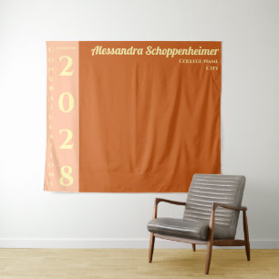 Orange Moderne Abschlussfeier Kulisse Wandteppich