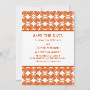 Orange Moderne Deco Save-the-Date-Einladung Einladung