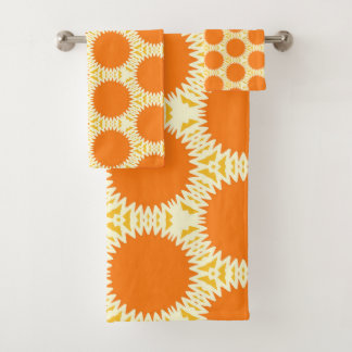 Orange Moderne Punkte Badhandtuch Set