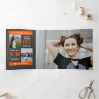 Orange Moderner Block 5-Foto-Abschluss