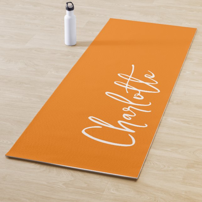 Orange Moderner Individuelle Name Yogamatte (Beispiel)