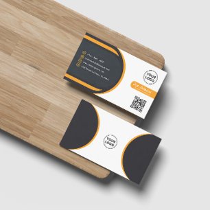 Orange Modernes Berufliches Corporate Scannable Visitenkarte