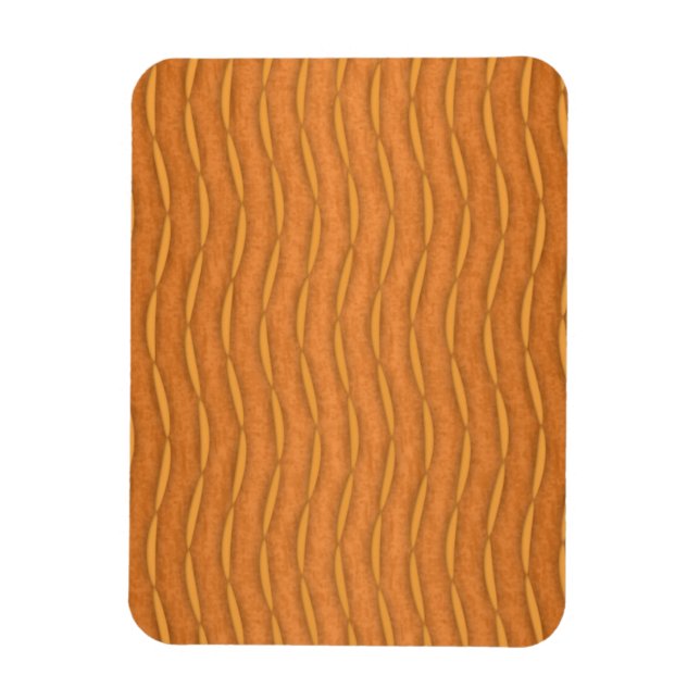 Orange Modernes, vertikal gestreiftes Design Magnet (Vertikal)