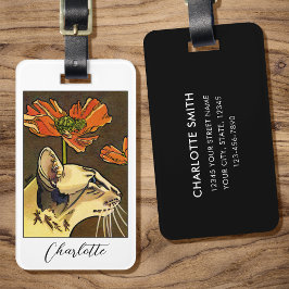 Orange Mohn Oriental Cat Custom Gepäckanhänger