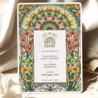 Orange Mohnblumen & Gänseblümchen Art Nouveau Save