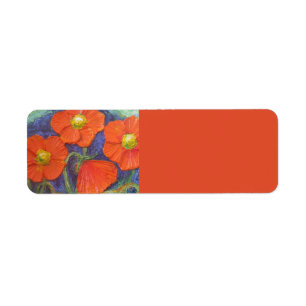 Orange Mohnblumen-Rücksendeadresse-Aufkleber