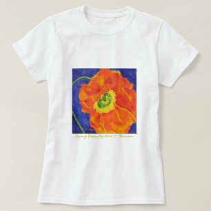 Orange Mohnblumen-T - Shirt