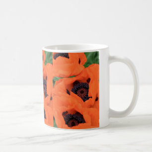 Orange Mohnblumen-Tasse Kaffeetasse