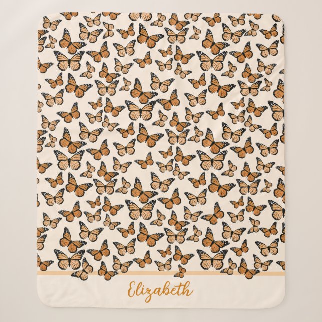 Orange Monarch Butterflies Individuelle Name Sherpadecke (Vorderseite)