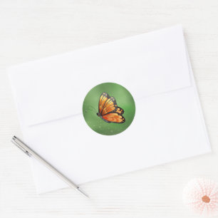 Orange Monarch Cartoons Butterfly Runder Aufkleber