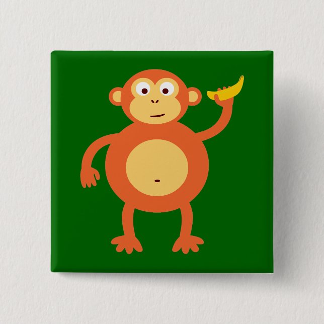 Orange Monkey Button (Vorderseite)