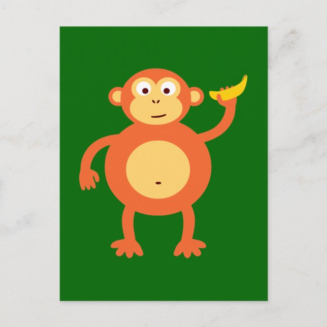Orange Monkey Postkarte (Vorderseite)