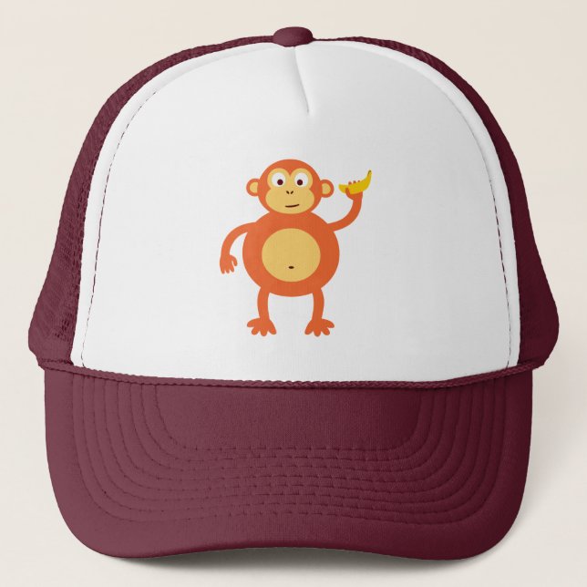 Orange Monkey Truckerkappe (Vorderseite)