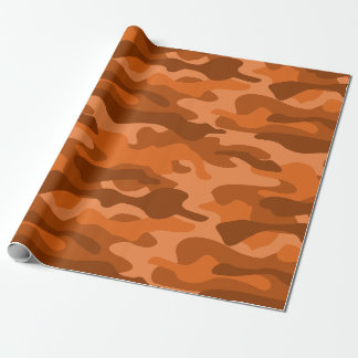 Orange-Monocolor-Camouflage Geschenkpapier