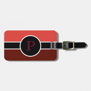 Orange Monogram Initial Modern Chic Travel Bag Gepäckanhänger