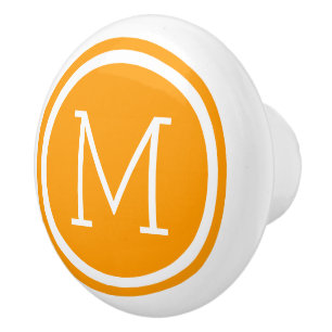 Orange Monogram Personalisiert Drawer Knoblauch Keramikknauf