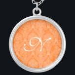 Orange Monogram Sterling Silver Necklace Versilberte Kette<br><div class="desc">Schöne Spitzen Sterling Silver Necklace - die Hintergrundfarbe kann geändert werden. Gut als Gastgeschenk Hochzeit,  Hochzeitsgeschenk,  Geburtstagsgeschenk oder Urlaubspensum.</div>