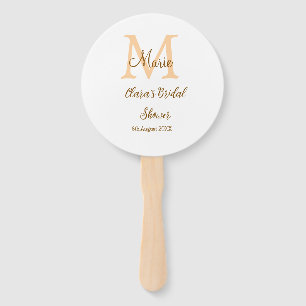 Orange Monogramm Brautparty geben den Namen modern Fächer