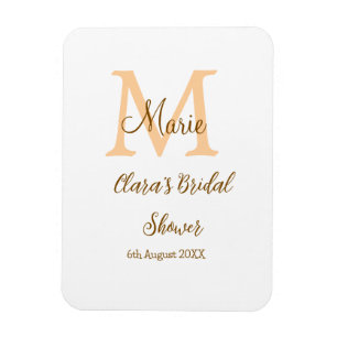 Orange Monogramm Brautparty geben den Namen modern Magnet