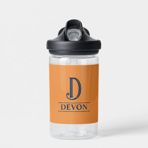 Orange Monogramm Trinkflasche