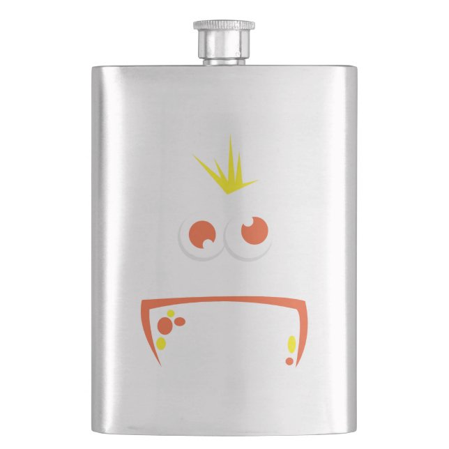 Orange Monster Face Flask Flachmann (Vorderseite)