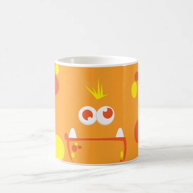 Orange Monster Face Tasse (Mittel)