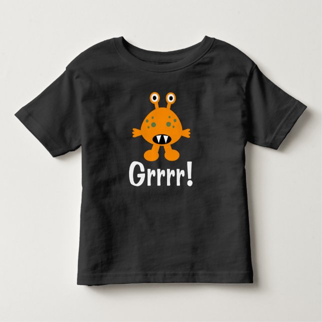 Orange Monster - Kleinkind Fine Jersey T - Shirt (Vorderseite)