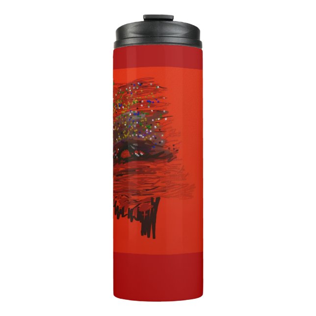 Orange Moon Landscape  Thermosbecher (Vorderseite)