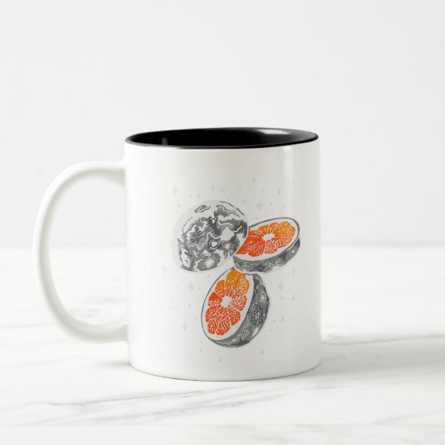 Orange Moon Zweifarbige Tasse (Links)