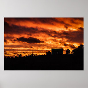Orange Morning Sky - Windsor, NS Poster