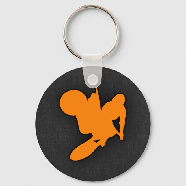 Orange Motocross Schlüsselanhänger (Vorderseite)