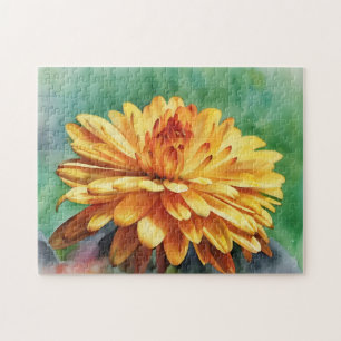 Orange Mum Blume Herbst Herbstfarben Puzzle