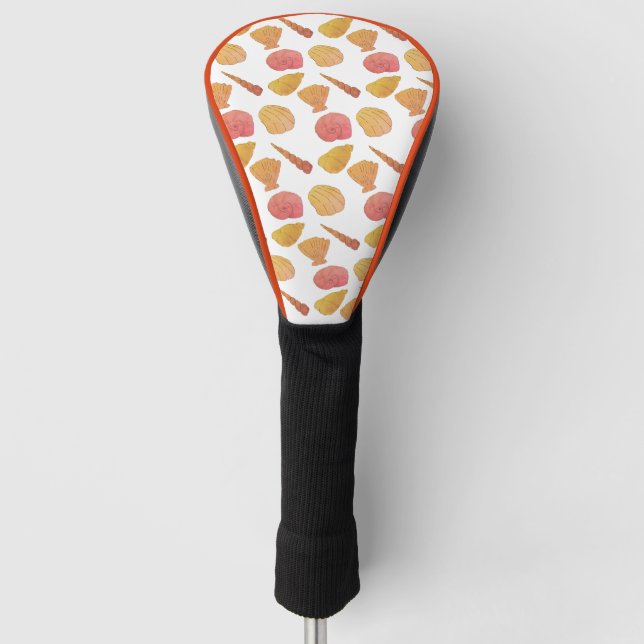 Orange Muscheln Golf Headcover (Vorderseite)
