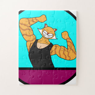 Orange Muskelkatze Puzzle