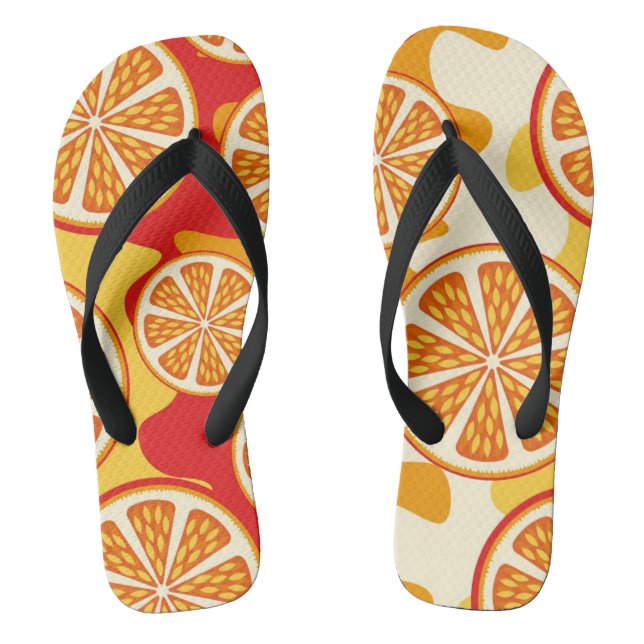 Orange Muster Flip Flops (Fußbett)