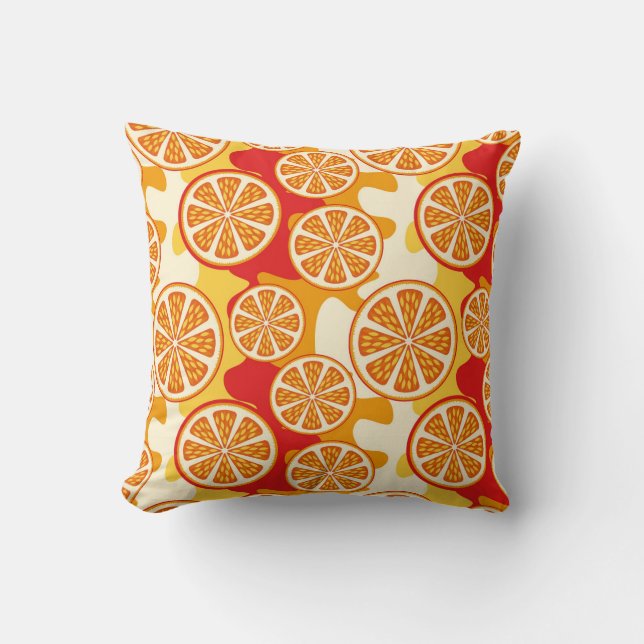 Orange Muster Kissen (Vorderseite)