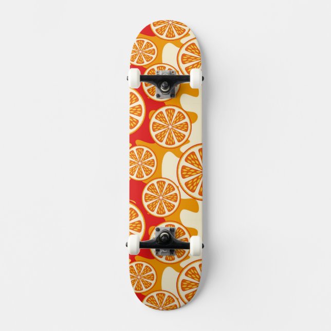 Orange Muster Skateboard (Vorderseite)